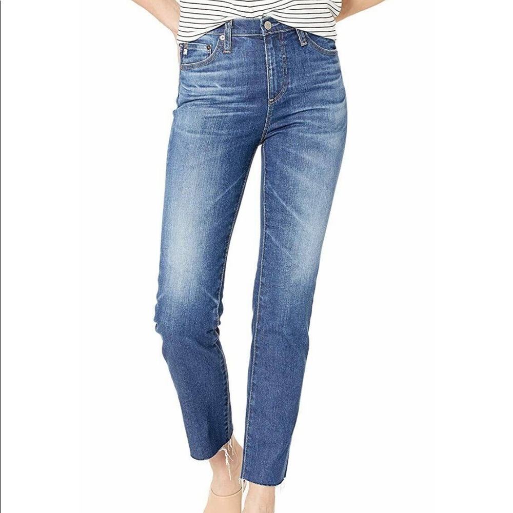 AG Adriano Goldschmied Denim The Isabelle High-Rise Straight Crop size 27